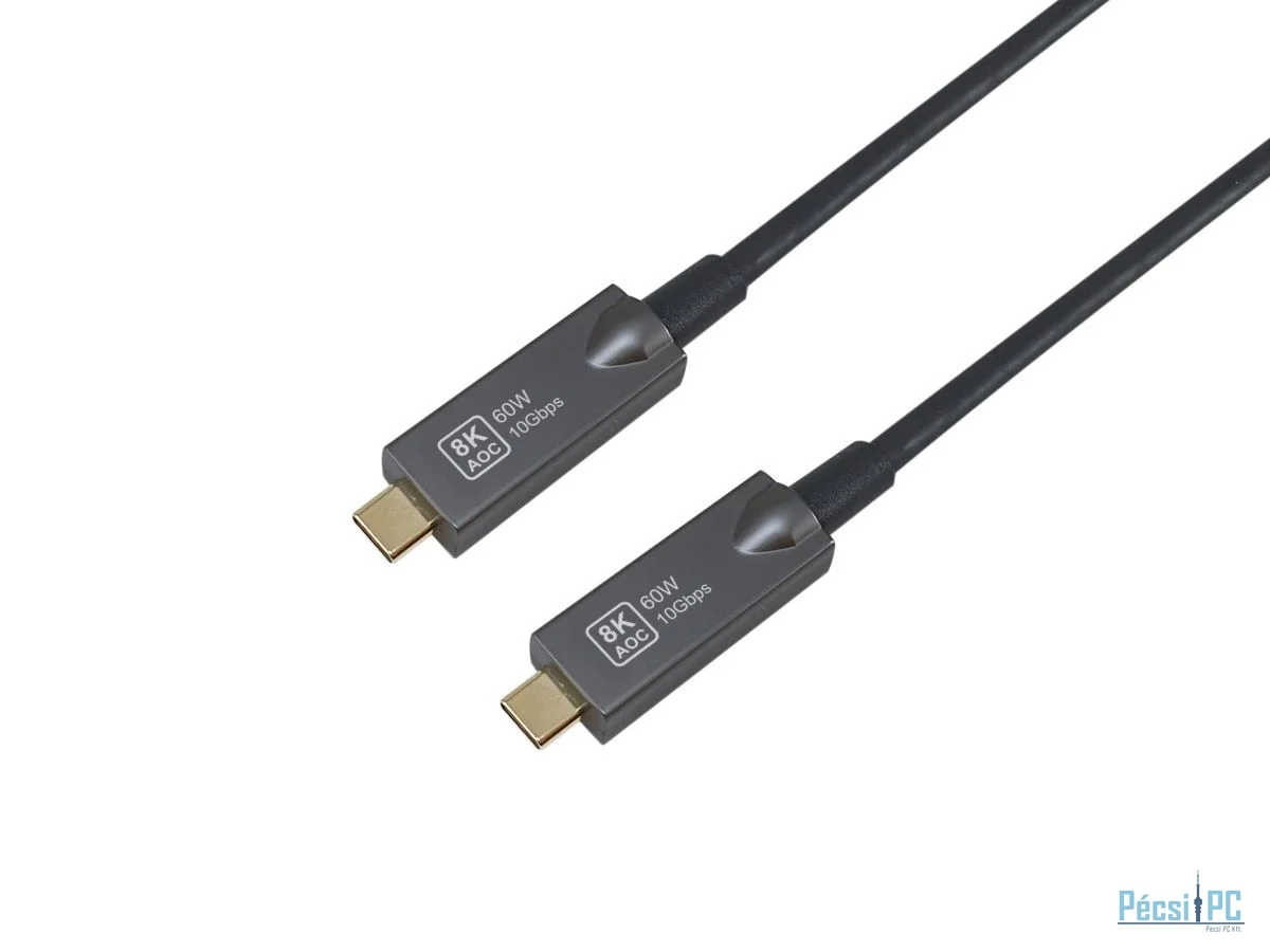 EQuip USB-C to C USB 3.2 Gen 2 10Gbps PD 60W 8K 60Hz Active Optical Cable 10m Black