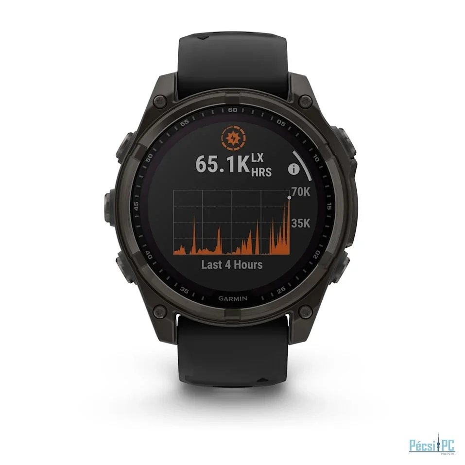 Garmin fenix 8 47mm Solar Sapphire Carbon grey DLC titanium with Black/pebble grey silicone band