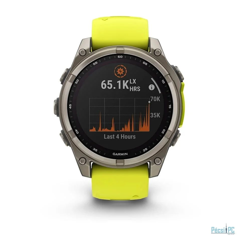 Garmin fenix 8 47mm Solar Sapphire Titanium with Amp yellow/graphite silicone band