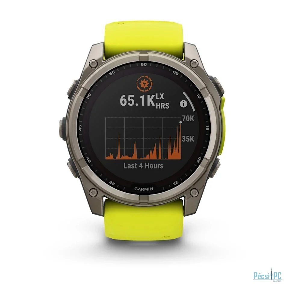 Garmin fenix 8 51mm Solar Sapphire Titanium with Amp yellow/graphite silicone band