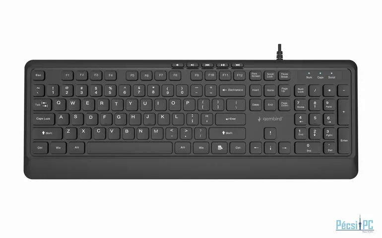 Gembird KB-MCH-05 Slim Wired Multimedia Keyboard Black US