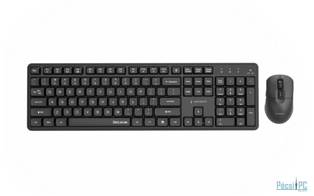 Gembird KBS-WMS-01 Silent Key Pro Business Wireless Keyboard Combo Black US