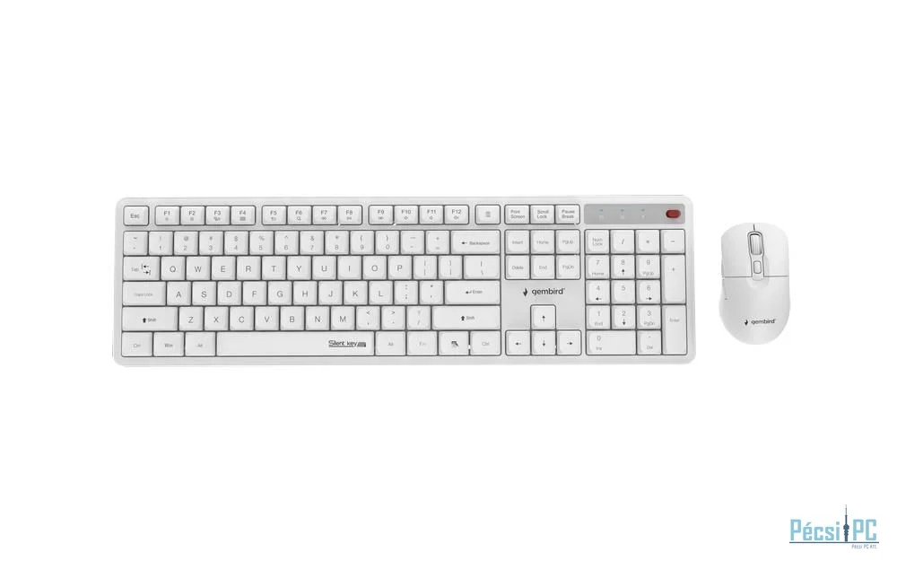 Gembird KBS-WMS-01-W Silent key Pro Business Wireless Keyboard Combo White US