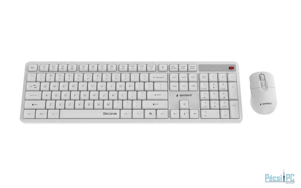Gembird KBS-WMS-01-W Silent key Pro Business Wireless Keyboard Combo White US