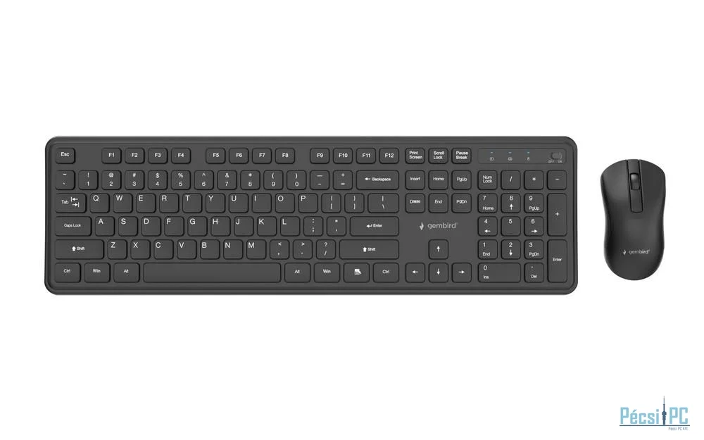 Gembird KBS-WPS-01 Slim Pro Business Wireless Keyboard Combo Black US
