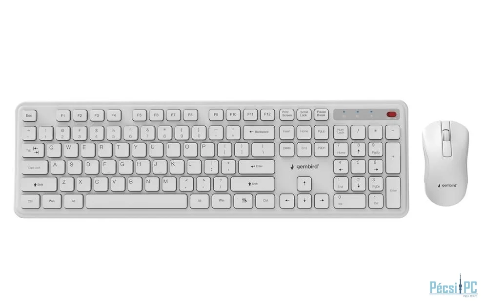 Gembird KBS-WPS-01 Slim Pro Business Wireless Keyboard Combo White US