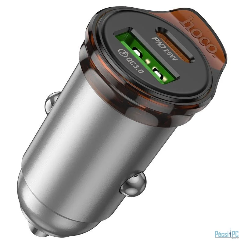 Hoco NZ16A Rigorous Car Charger 43W Metal Grey