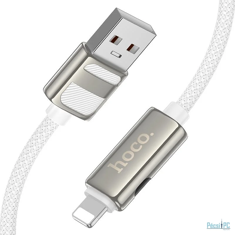Hoco U137 USB-A to USB-C charging data cable with display 1,2m White