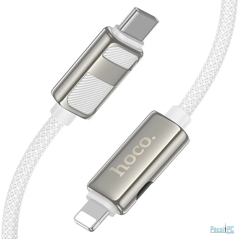 Hoco U137 USB-C to Lightning charging data cable with display 1,2m White