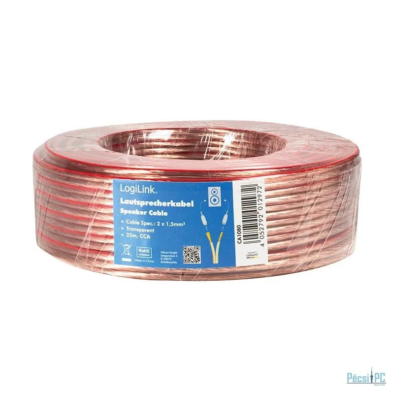 Logilink Audio speaker installation cable 2x1.5mm² 25m Transparent
