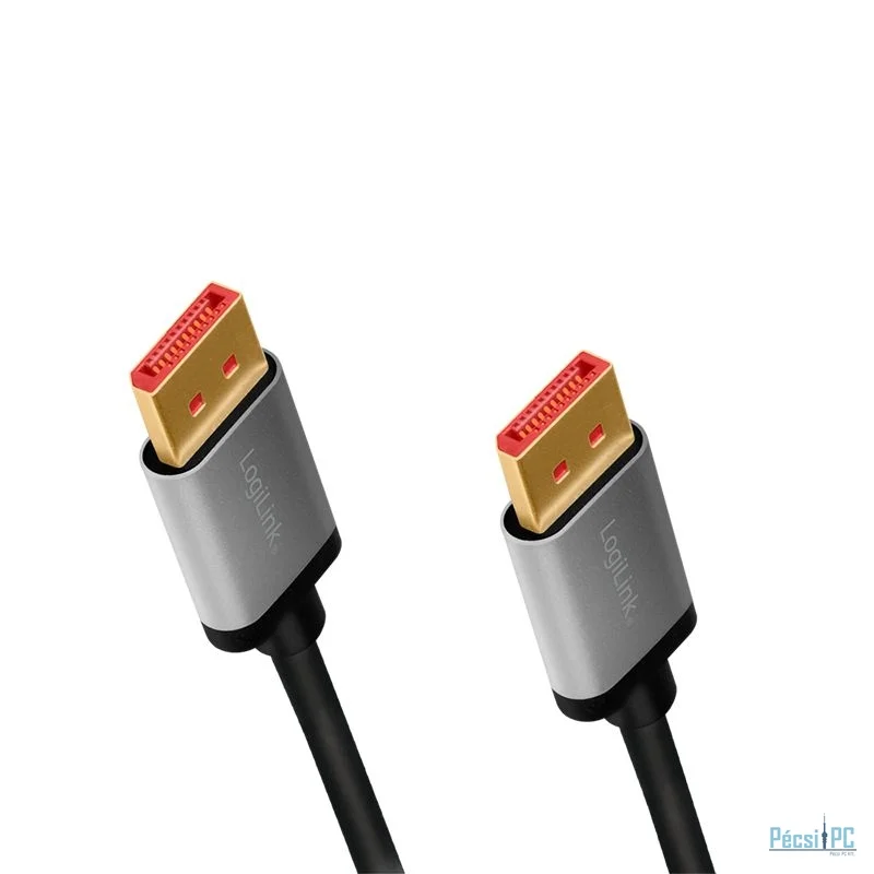 Logilink DisplayPort cable DP/M to DP/M 8K/60Hz alu 1m Black/Grey
