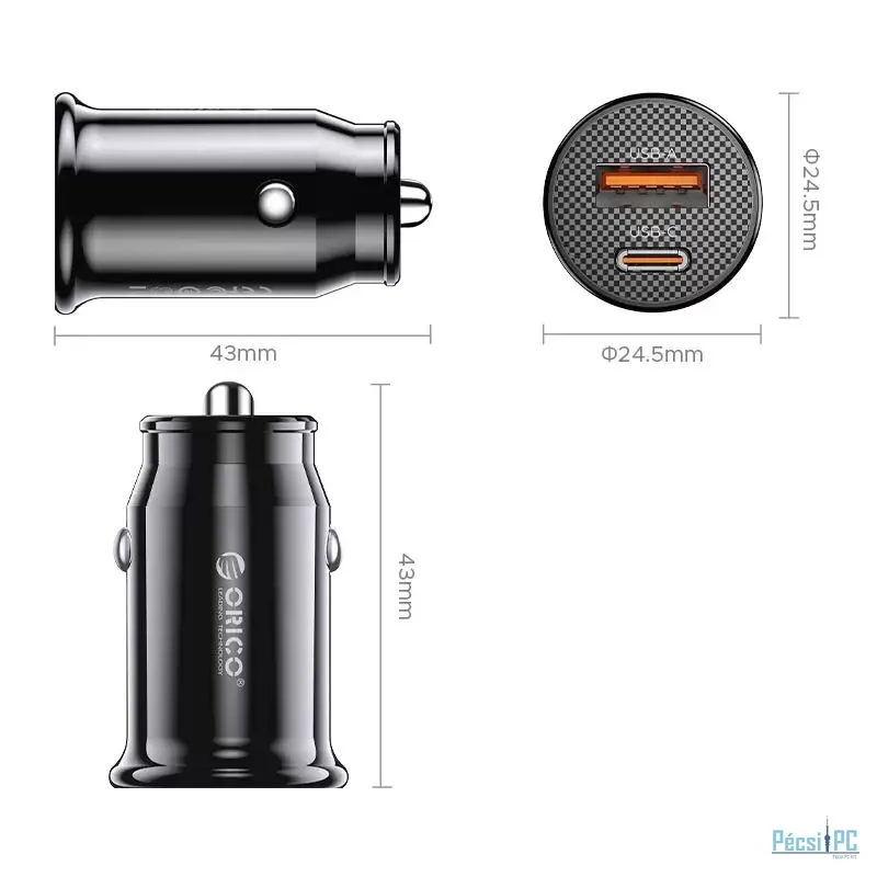 Orico PM-30-1A1C Car Charger Black