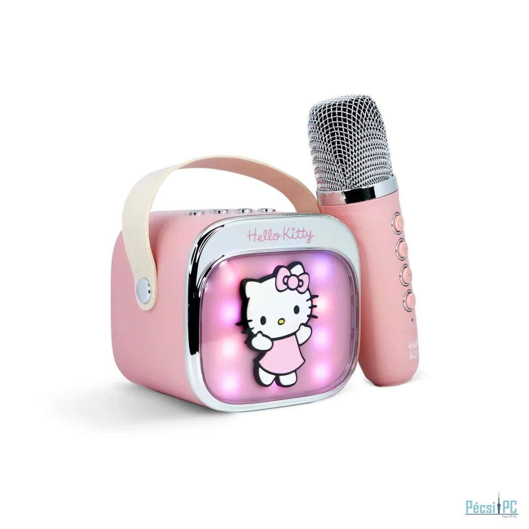 OTL Technologies Hello Kitty PopSing LED Light-Up Bluetooth Karaoke Speaker & Microphone Pink