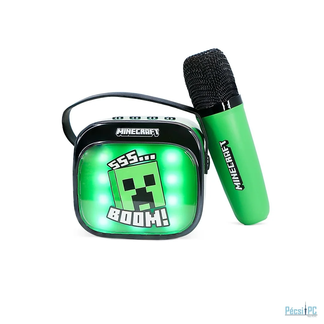 OTL Technologies Minecraft PopSing LED Light-Up Bluetooth Karaoke Speaker & Microphone Green