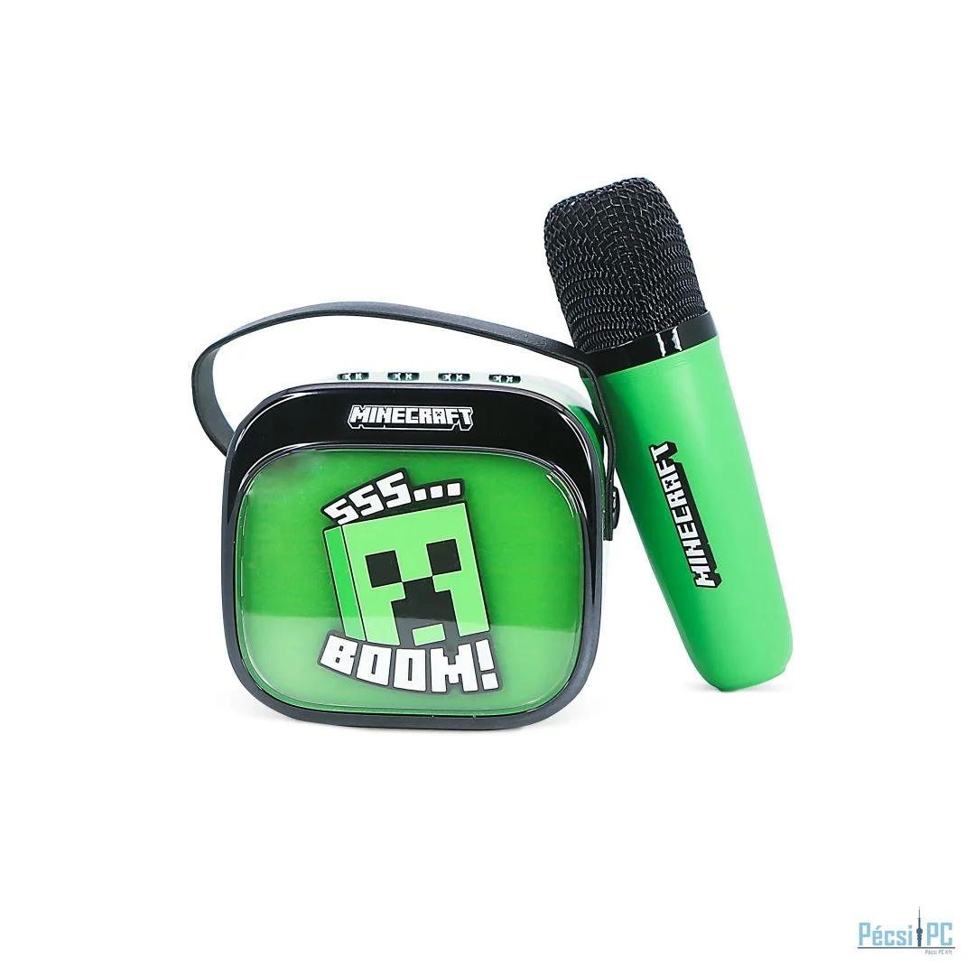OTL Technologies Minecraft PopSing LED Light-Up Bluetooth Karaoke Speaker & Microphone Green