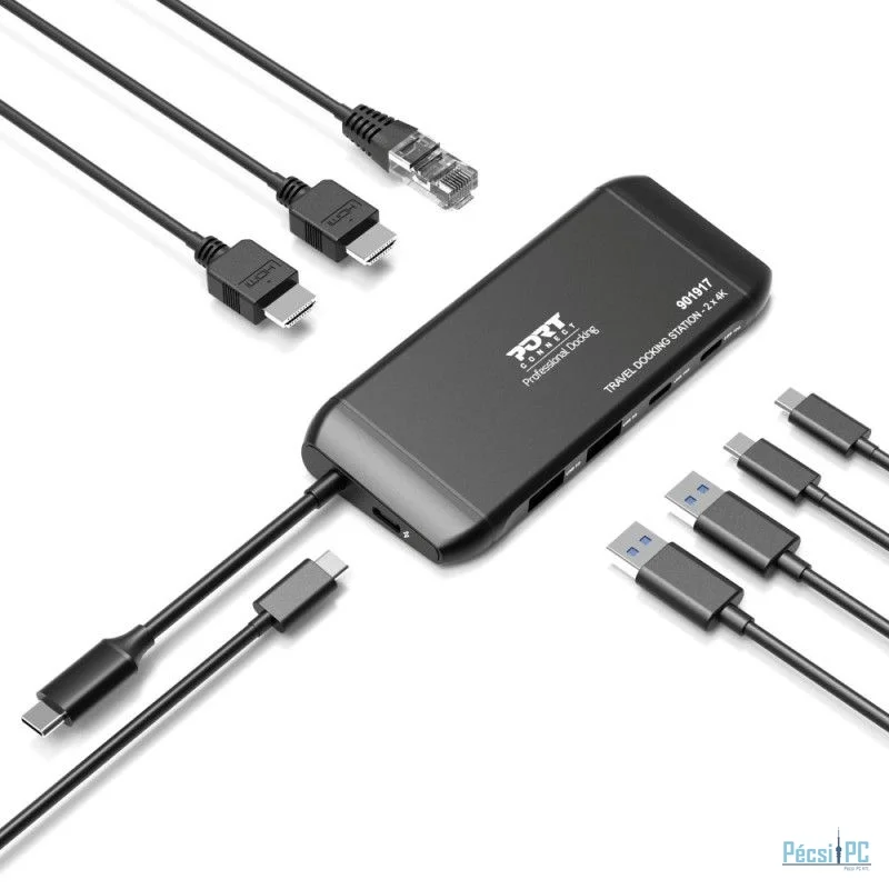 Port Designs 7in1 Mobile Docking Station 2x4K USB-C 100W Black