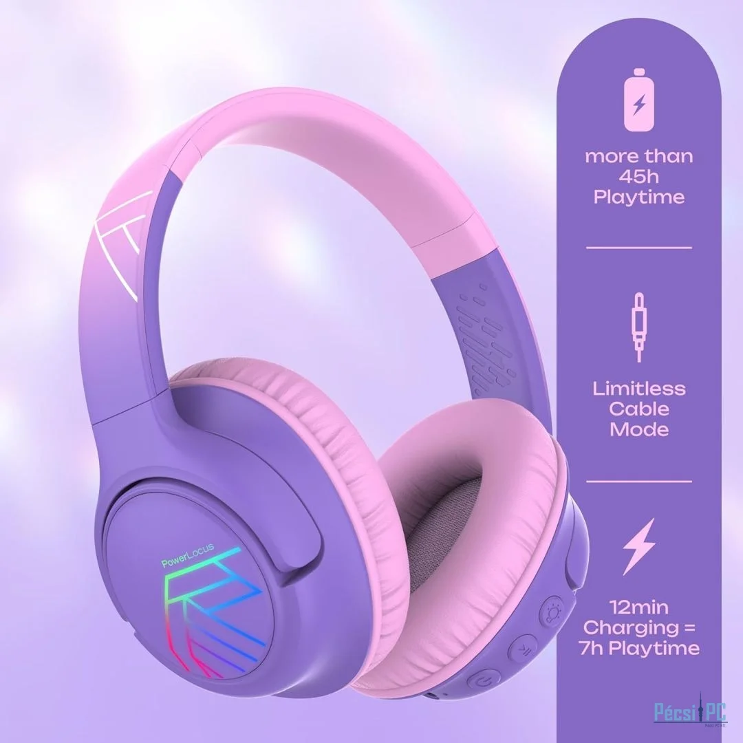 PowerLocus Bobo Bluetooth Headset Purple/Pink