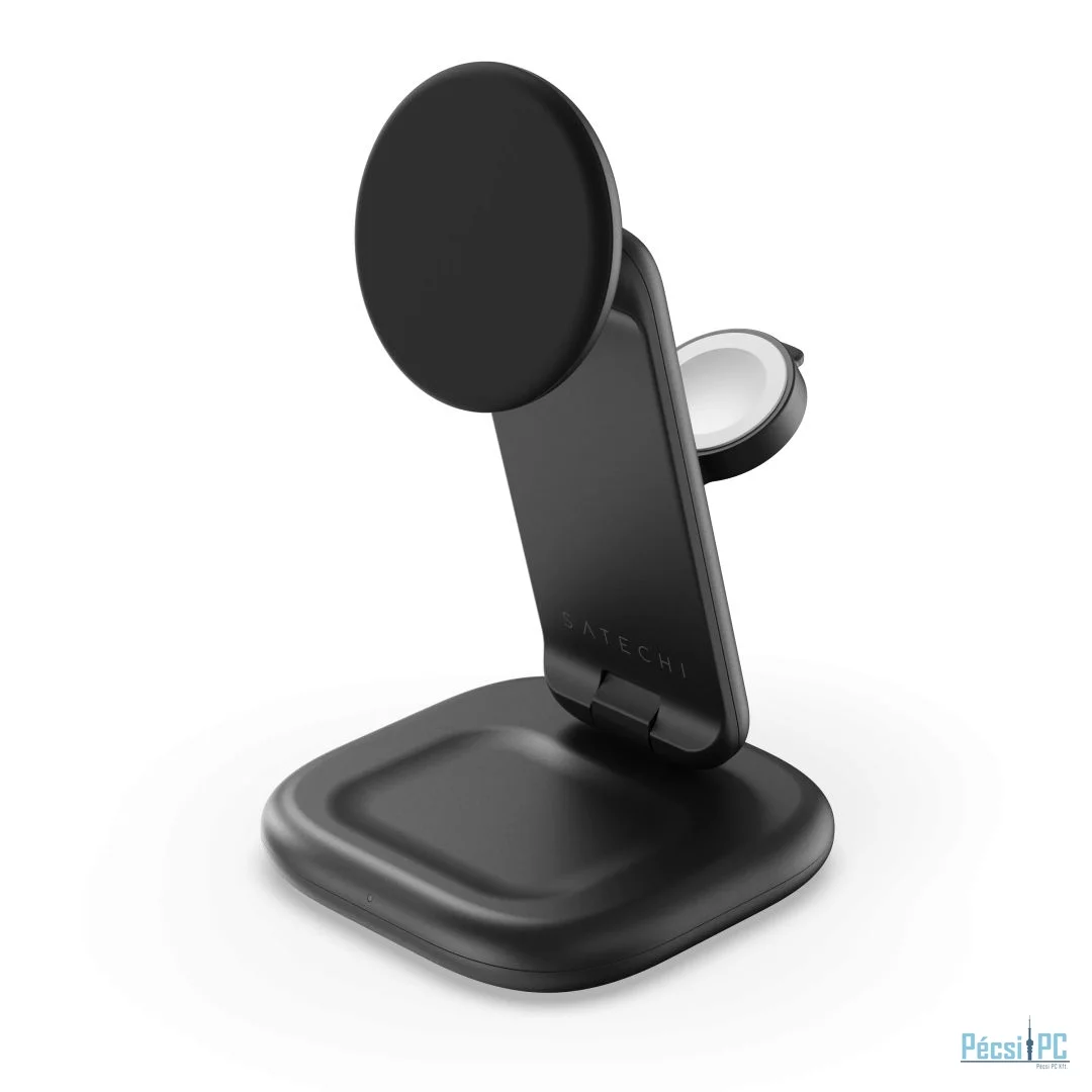 Satechi 3-in-1 Foldable Wireless Charging Stand with Qi2 25W Space Black