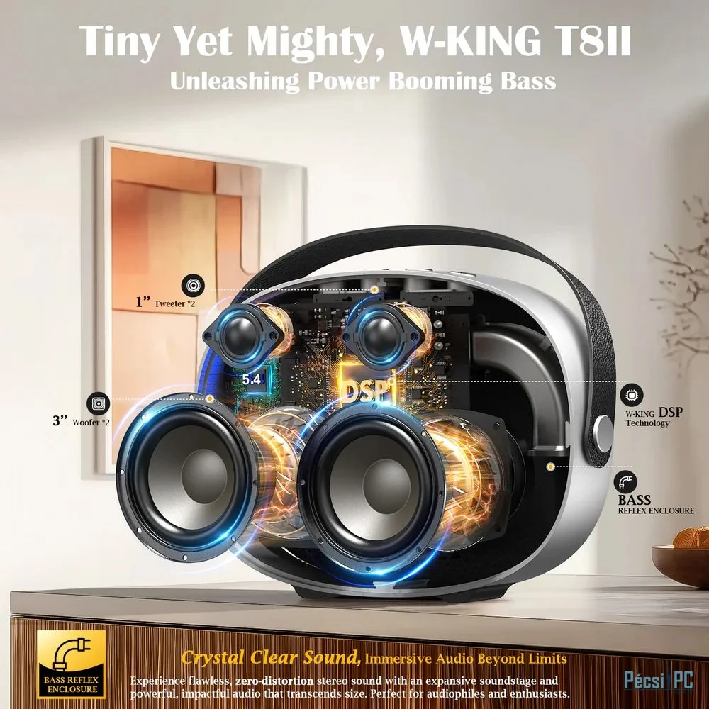 W-King T8 II Bluetooth Speaker Black