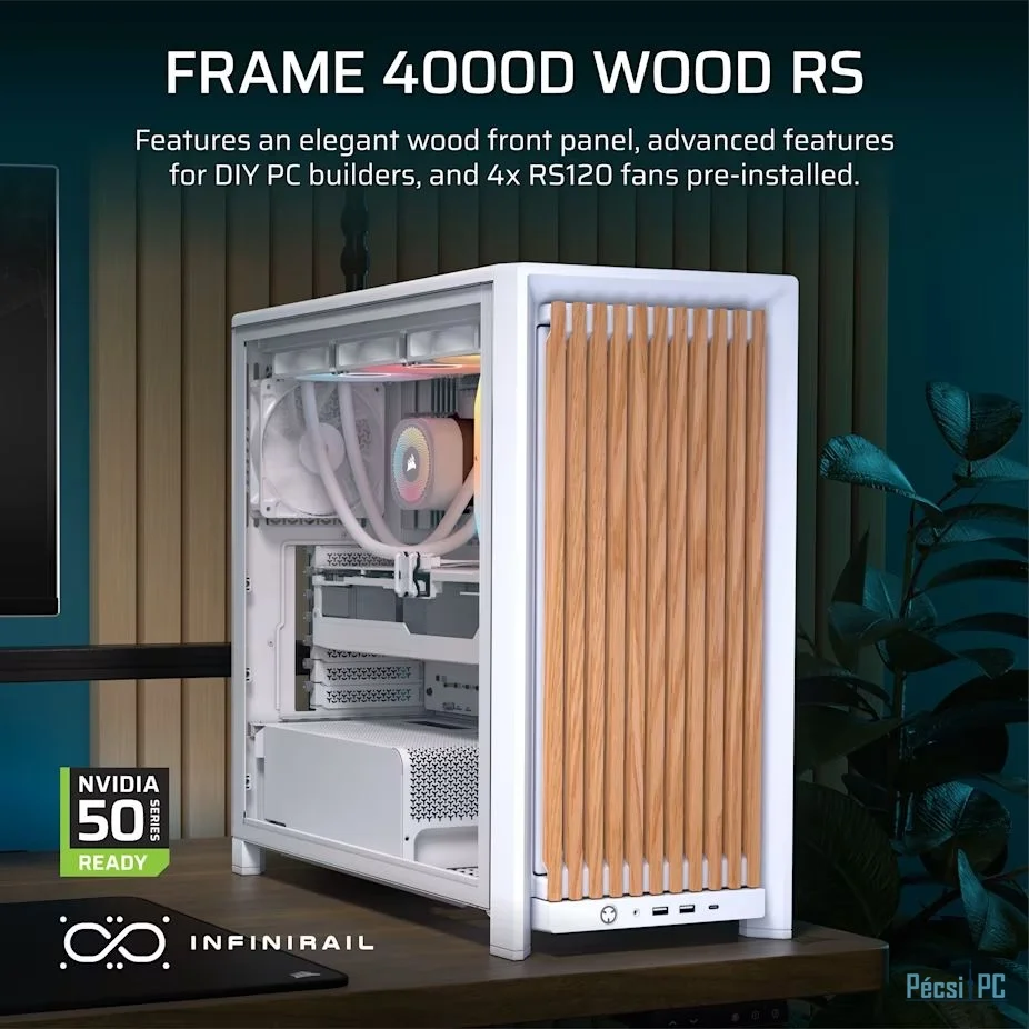 Corsair 4000D RS Tempered Glass White/Oak