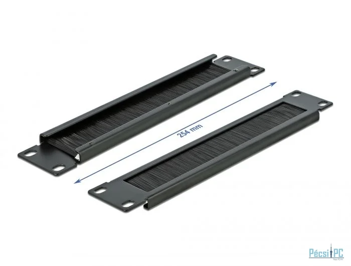 DeLock 10″ Cable Management Brush Strip 1U Black