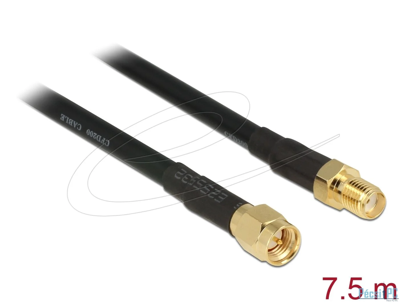 DeLock Antenna Cable SMA plug > SMA jack CFD/RF200 7,5m low loss
