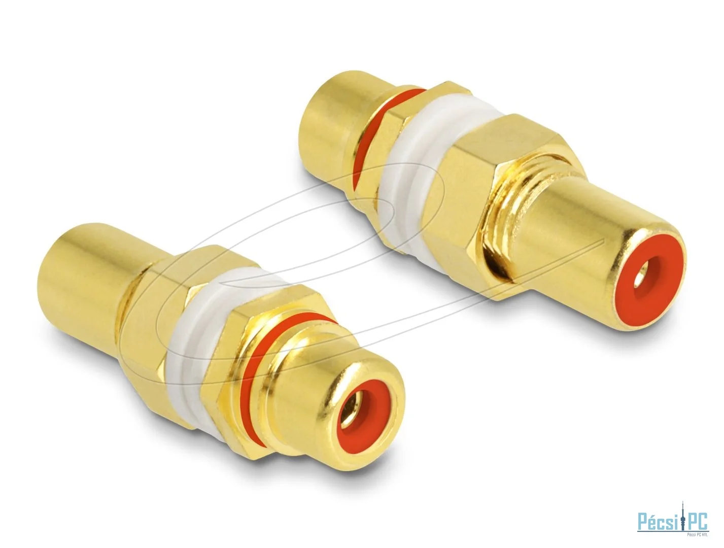 DeLock Audio Adapter RCA female to female for installation red ring