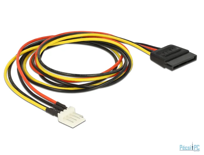 DeLock Power Cable SATA 15 pin male > 4 pin floppy male 60cm