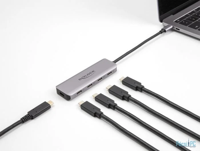 DeLock USB 5 Gbps 4 Port USB Type-C Hub with USB Type-C connector Grey