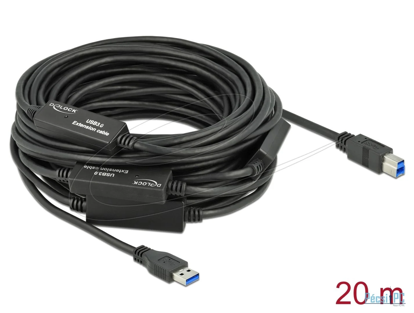 DeLock USB 5 Gbps Active Cable USB Type-A to USB Type-B 20m Black