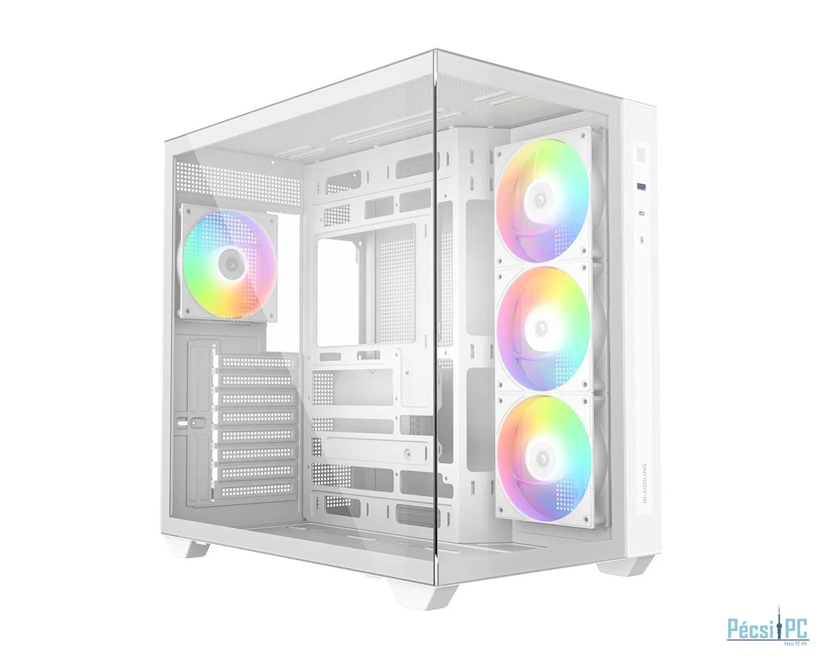 ID-COOLING VIEW 510 ARGB WH Tempered Glass White