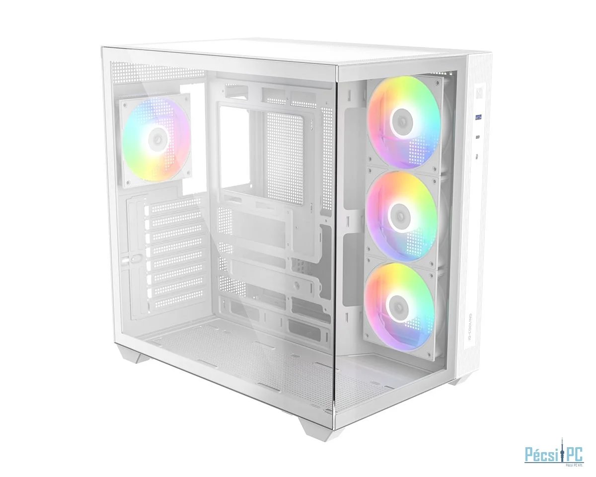 ID-COOLING VIEW 510 ARGB WH Tempered Glass White