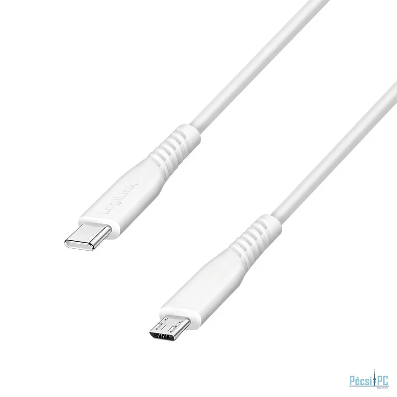 Logilink USB 2.0 Type-C C/M to micro USB/M 12W cable 0,3m White