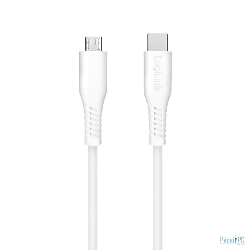 Logilink USB 2.0 Type-C C/M to micro USB/M 12W cable 1m White