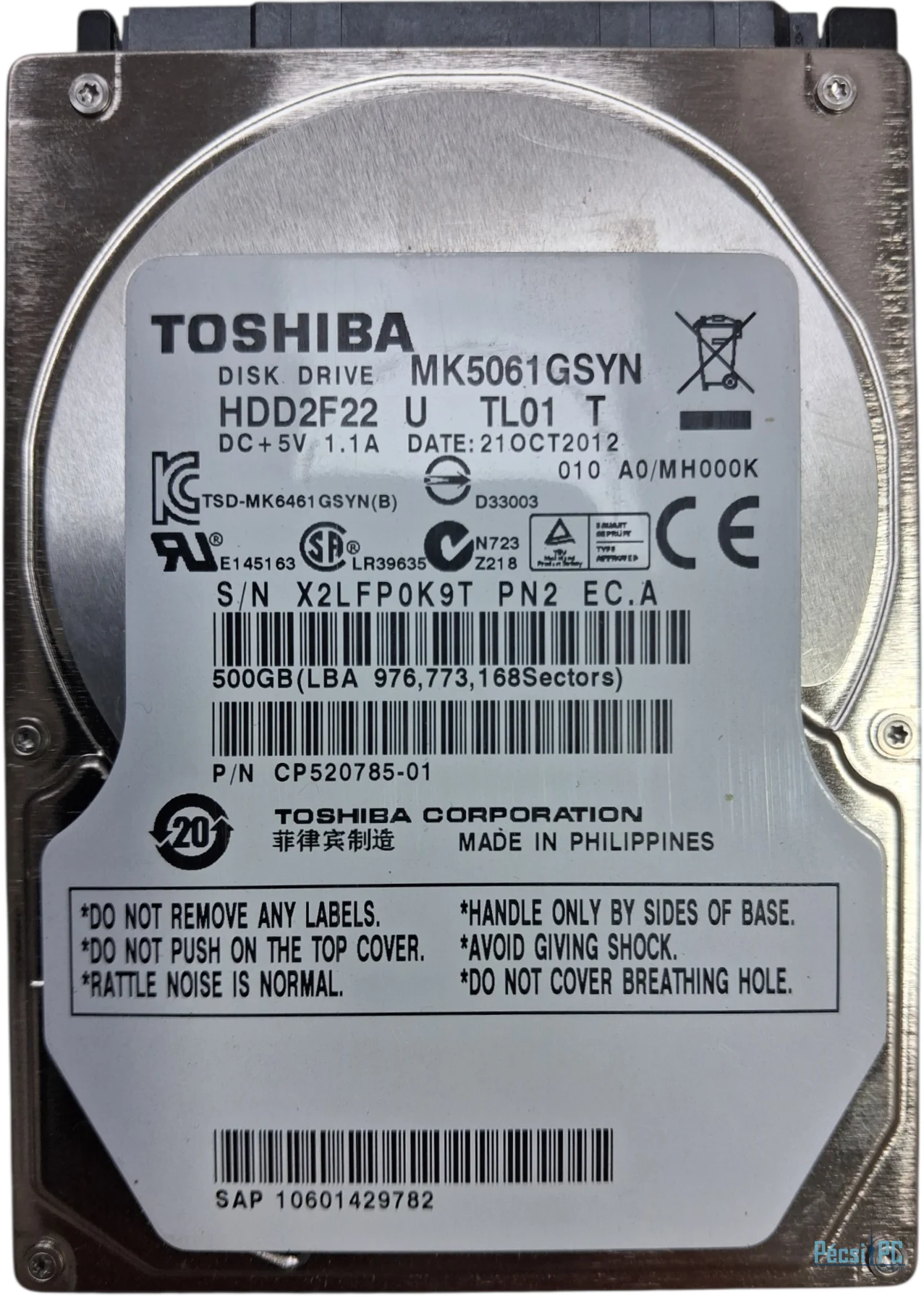 Használt Winchester (HDD, merevlemez)
