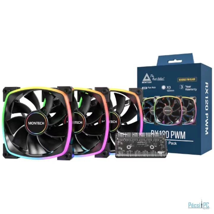 Montech RX120 PWM 3 in 1 Pack Black