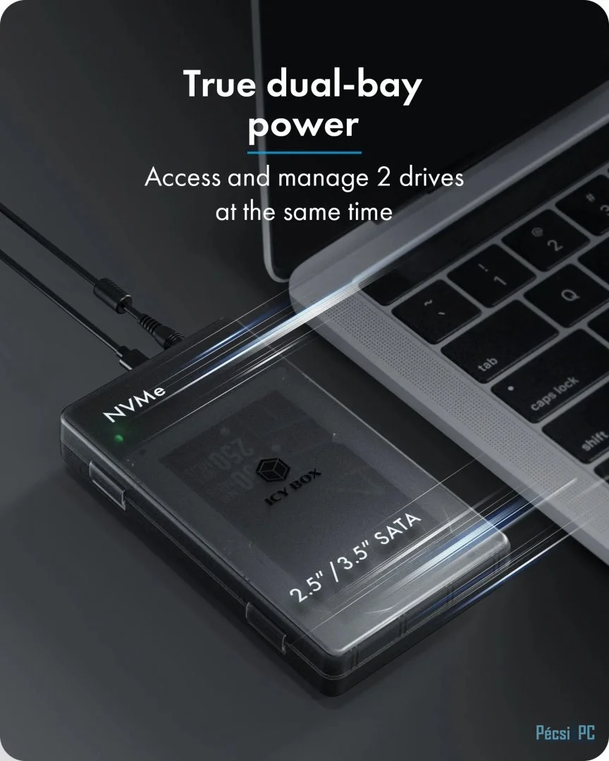 Raidsonic IB-3882MSCL-CU31 Clone and DockingStation for M.2 NVMe SSD and 2.5