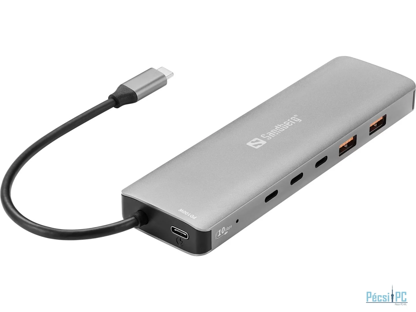 Sandberg USB-C to 5xUSB-C+2xUSB-A 100W Grey