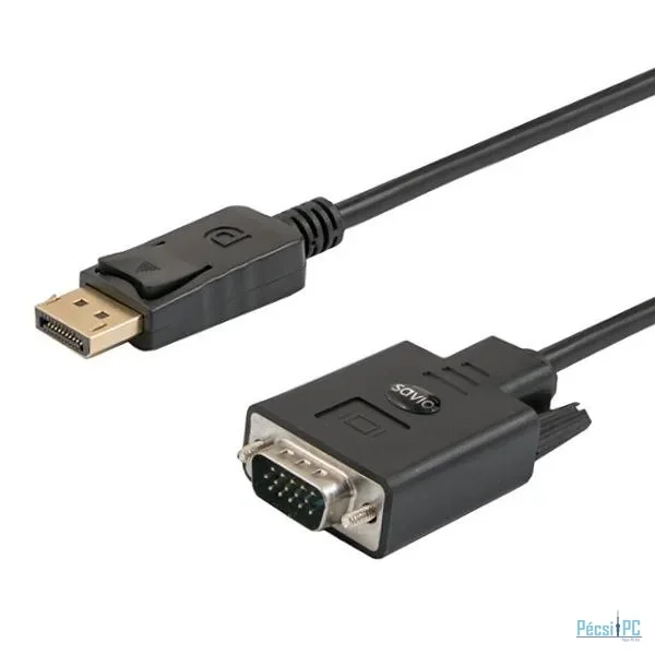 Savio CL-203 DisplayPort to VGA cable 1,8m Black