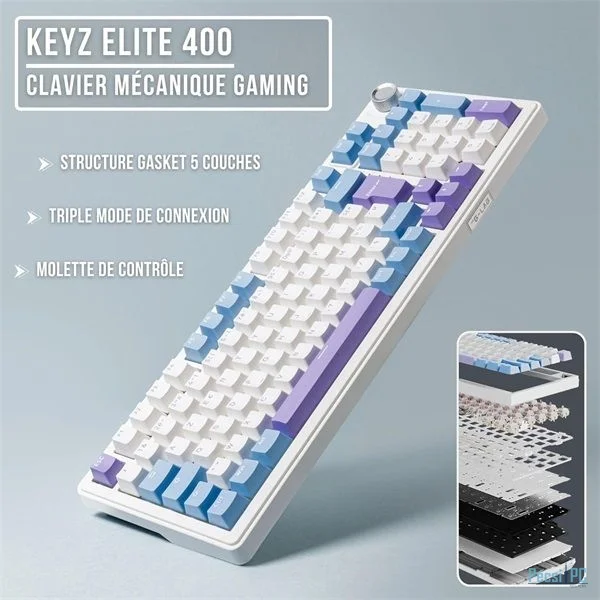 The G-Lab Keyz Elite 400 WB Keyboard White/Blue US