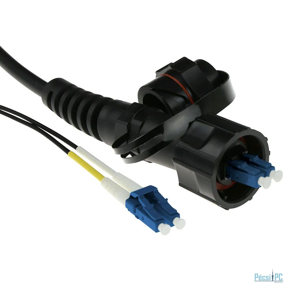 ACT Singlemode 9/125 OS2 duplex fiber cable with LC and IP67 LC connectors 10m Black