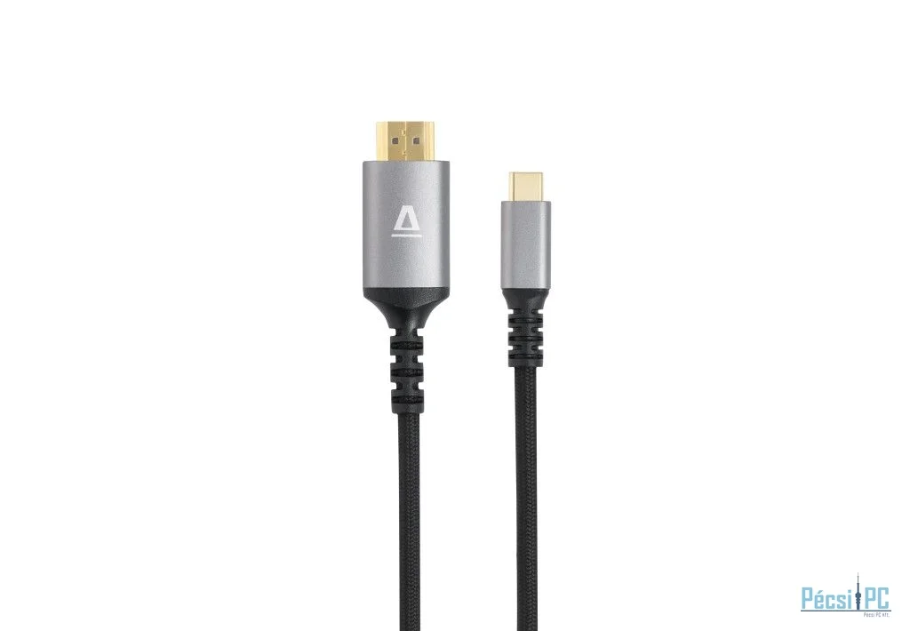 Avax AV9021 PRIME USB-C – HDMI 2.0 kábel 4K / 60 Hz fonott 1.5m Black