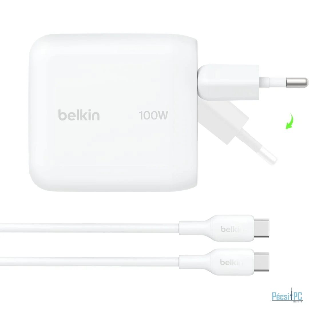 Belkin BoostCharge USB-C GaN-Wall Charger (100 W) + USB-C cable White