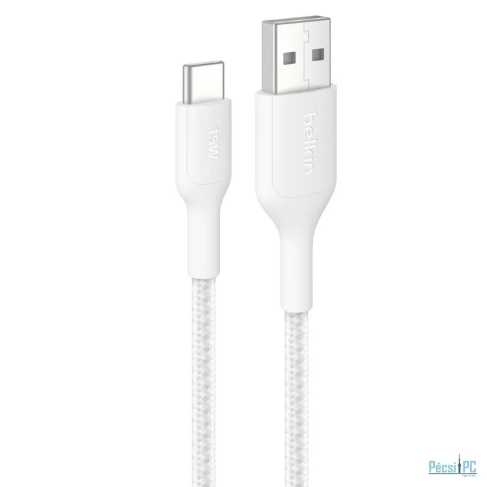 Belkin Braided USB-A to USB-C Cable 15W 2m White
