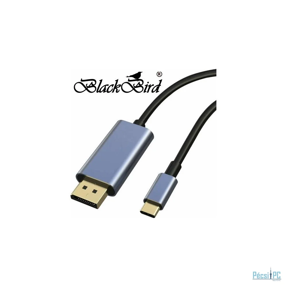 BlackBird USB-C male to Displayport 1.4 male cable 2m Black