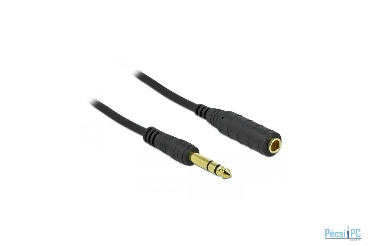 DeLock 6,35mm jack male/famale cable 10m Black