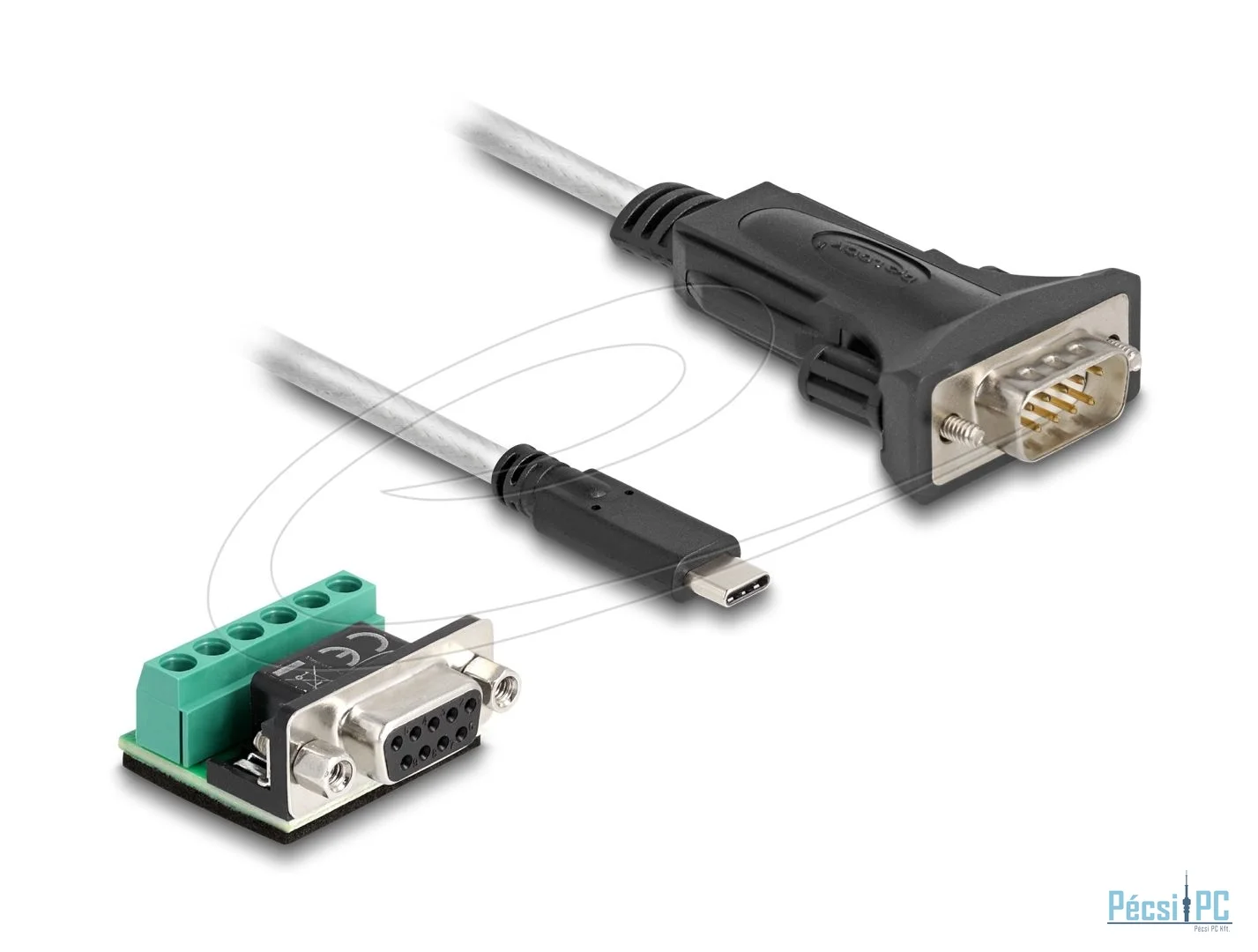DeLock Adapter USB 2.0 Type-C to 1 x Serial RS-422/485 male with 6 pin terminal block 5V 2m