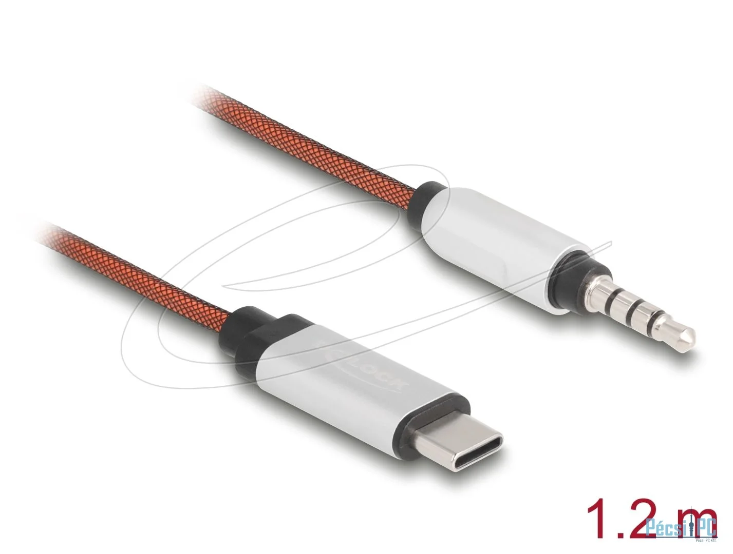 DeLock AUX Cable USB Type-C male to Stereo plug 3.5 mm 4 pin 1,2m