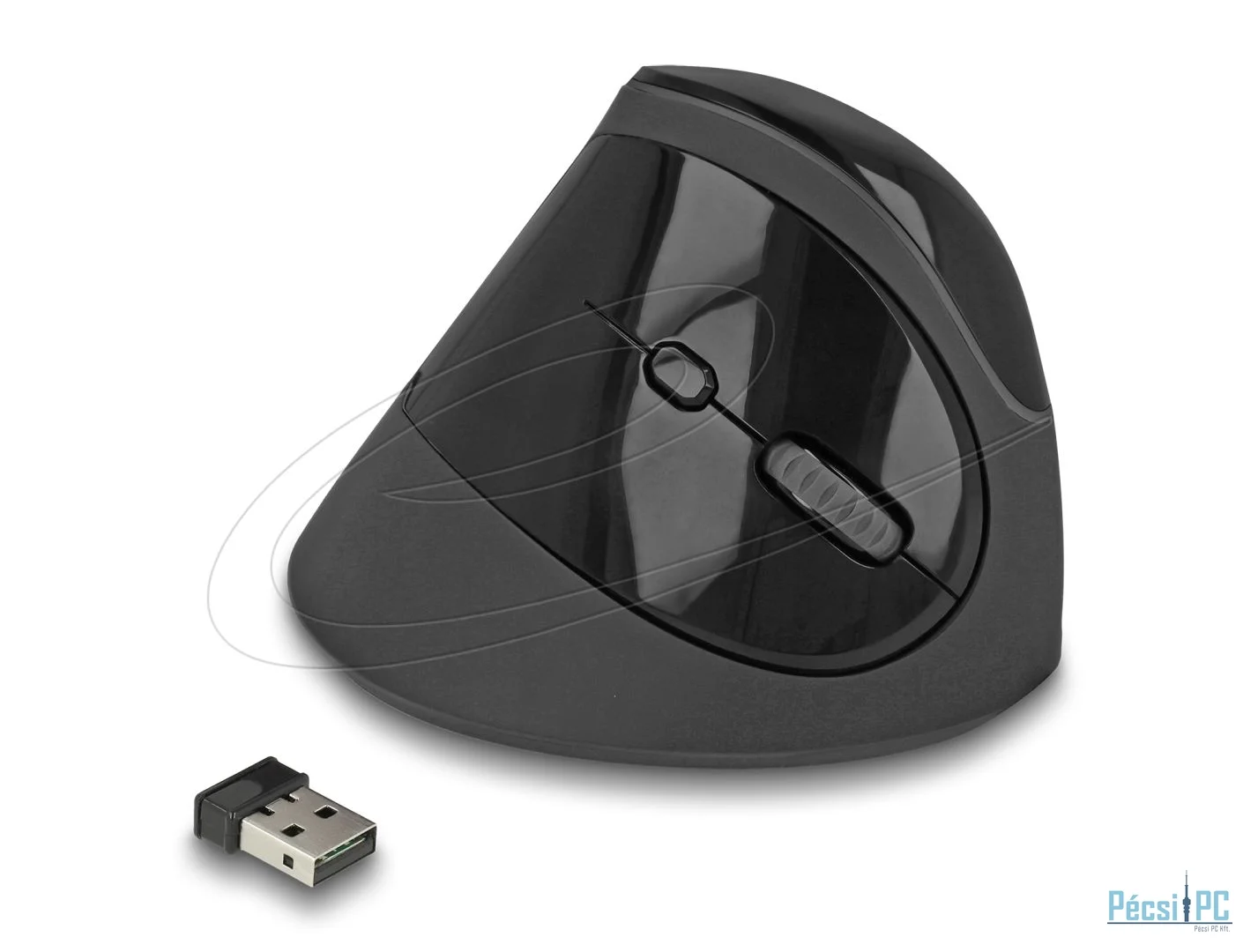 DeLock Ergonomic Vertical Wireless Mouse Black