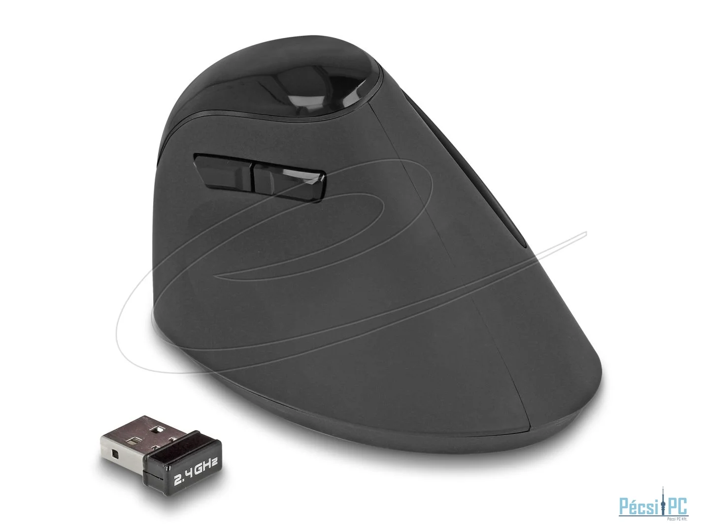 DeLock Ergonomic Vertical Wireless Mouse Black